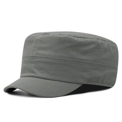 Big Size Sun Hats Full Close Flat Army Cap Male Short Peaked Fitted Cap