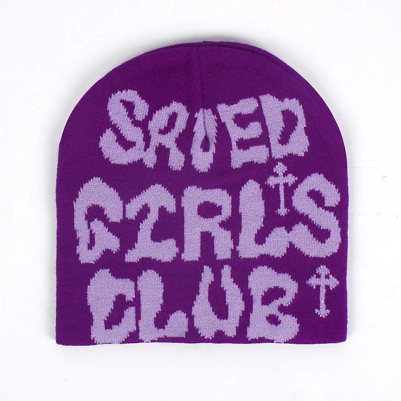 Y2k Uanged Acrylic Jacquard Woolen Beanie Cold Hat