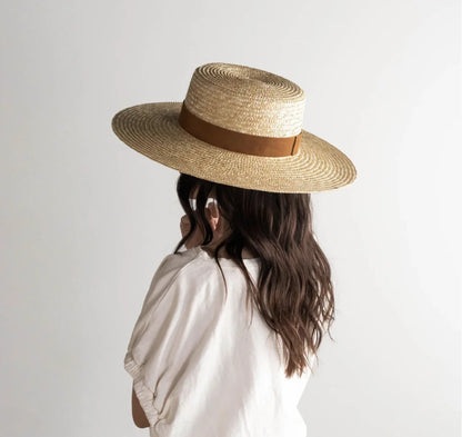 Primary Colors Handmade Super Flat Top Straw Hat