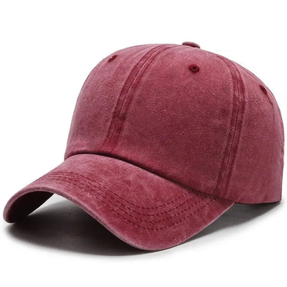 Unisex Cap Plain Color Washed Cotton Baseball Cap Men & Women