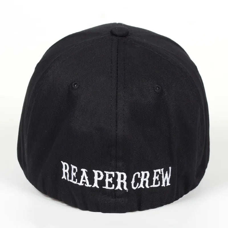 Brand Black Hats Sons Of Anarchy For Reaper Crew Fitted Baseball Cap Women Men Letters Embroidered Hat