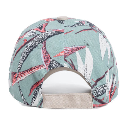 Fashion Women Cap Flowers And Foliage Print Baseball Cap Female