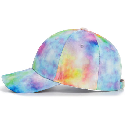 New Fashion Women Tie Dye Cap Multicolor Irregular Print Baseball Cap