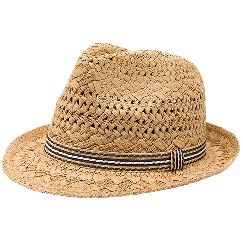Summer Fashion Handmade Women's Beach Boho Fedora Straw Hat