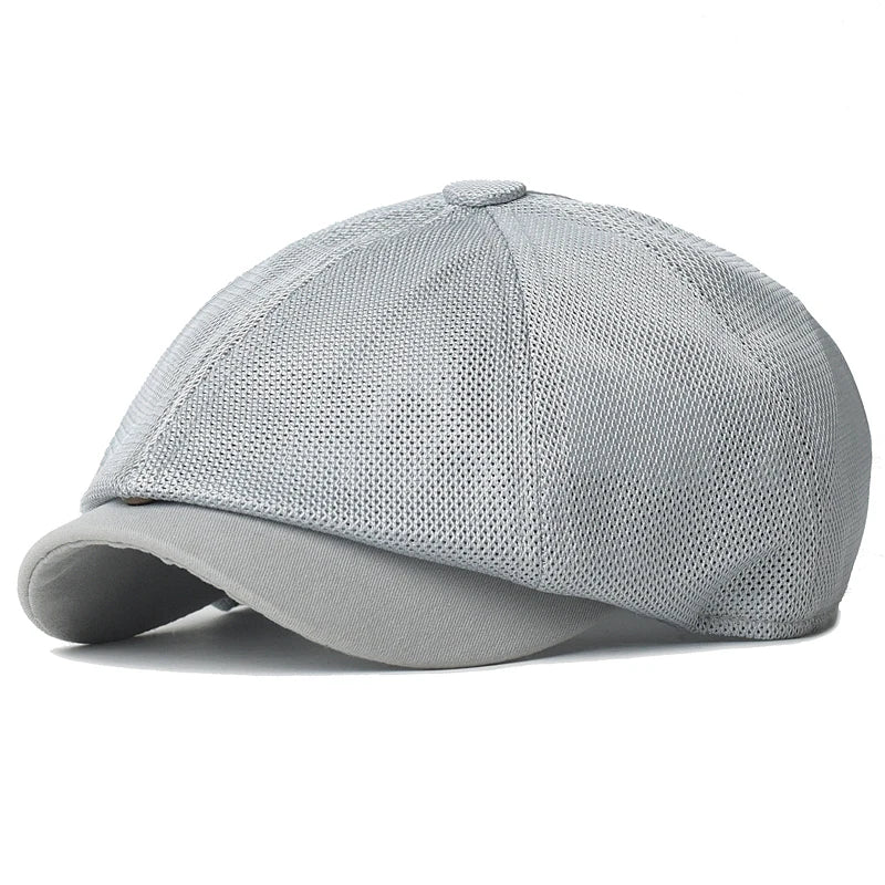 Summer Mesh Newsboy Caps Breathable Casual Outdoor Retro Beret
