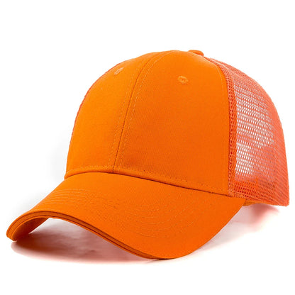 Unisex Mesh Cap Casual Plain Cotton Baseball Cap Adjustable Summer Trucker Hats