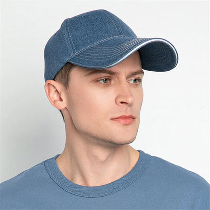 Denim Fabric Baseball Cap Fashion Long Brim Sun Hat