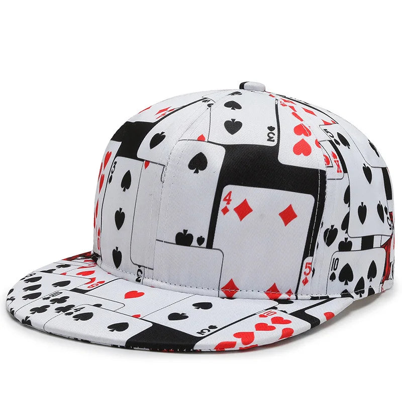 New Arrive Poker Letters Print Baseball Caps For Men Women