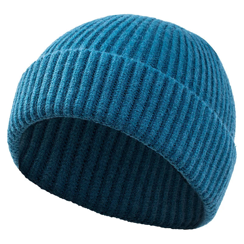 High Quality Thick Warm Male Winter Beanies Adult Casual Short Thread Hip Hop Hat
