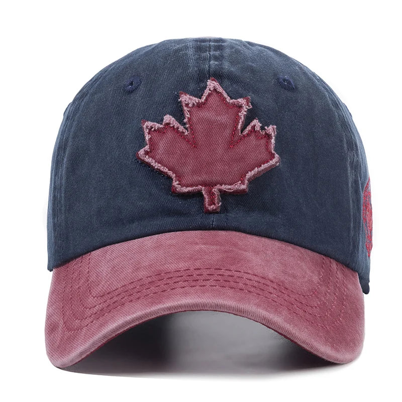 Unisex Washed Cotton Vintage Cap Canada Baseball Cap Men And Women