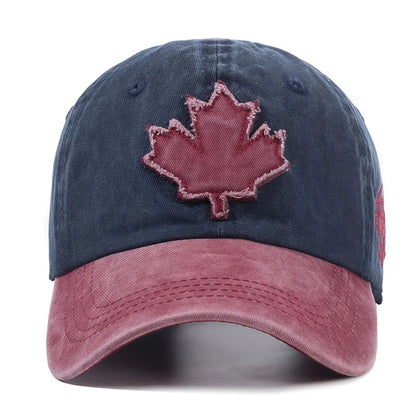 Unisex Washed Cotton Vintage Cap Canada Baseball Cap Men And Women