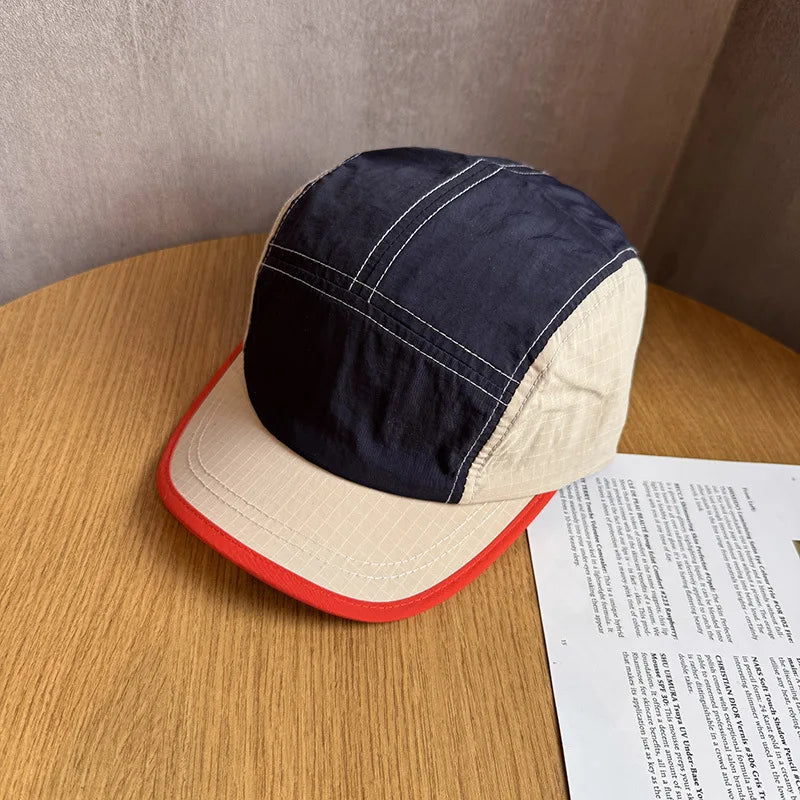 Outdoor Color-Block Quick Dry Five-Panel Adjustable