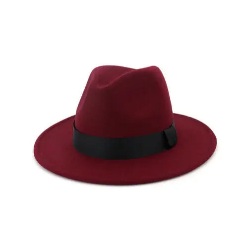 Women Winter Yellow Classic Elastic Fedora Hat