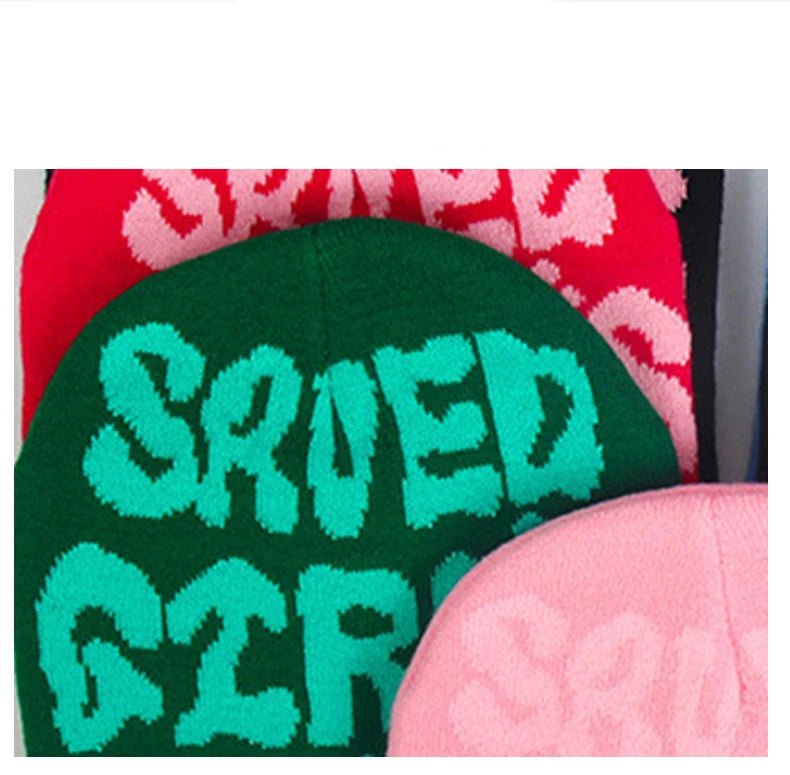 Y2k Uanged Acrylic Jacquard Woolen Beanie Cold Hat
