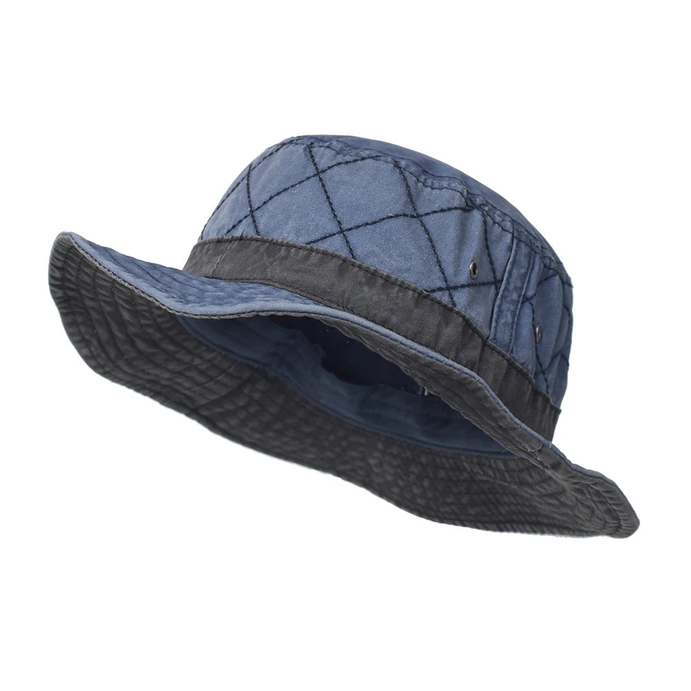 Summer Bucket Hats Men Women Washed Cotton Panama Hat