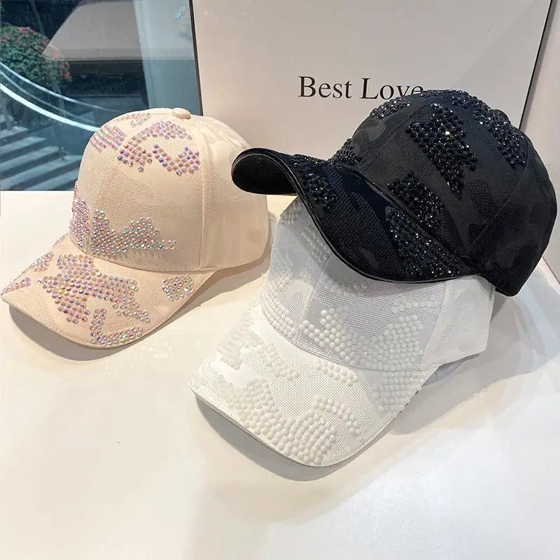 Fashion Baseball Cap Men Women Diamond Letter Snapback Hat