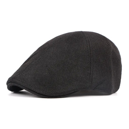2024 Spring Polyester Solid Color Newsboy Caps Flat Peaked Cap