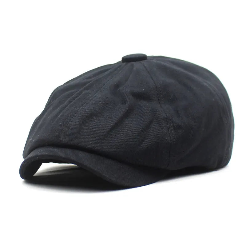 Spring And Summer Solid Cotton Newsboy Caps Men Flat Peaked Cap