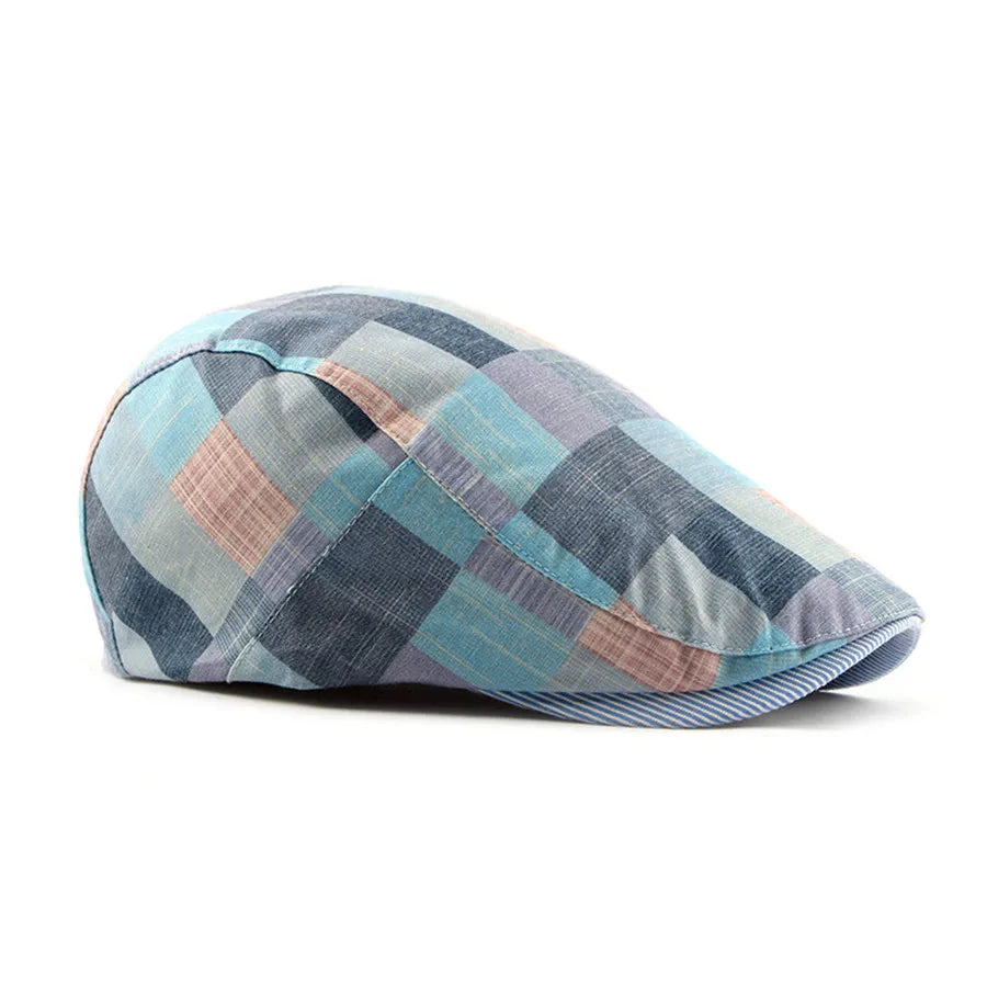 Men Women Classic Englad Style Plaid Berets Caps