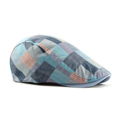 Men Women Classic Englad Style Plaid Berets Caps