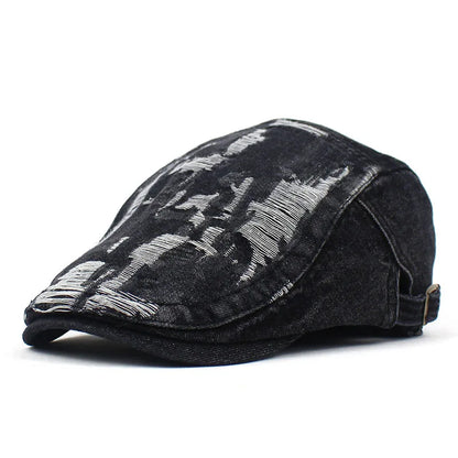 Solid Beret Newsboy Caps Men Cotton Flat Peaked Cap Women Painter Hat