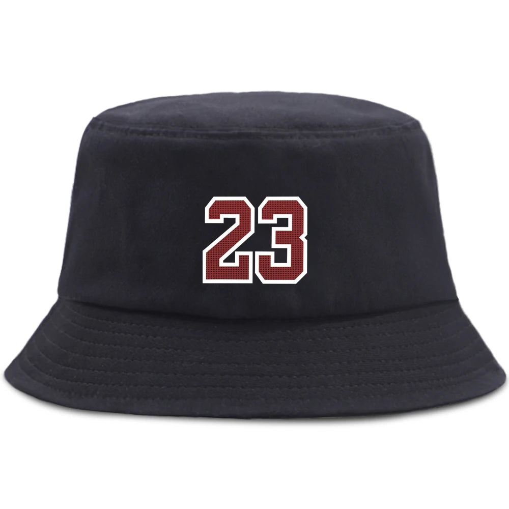 Fashion Letter 23 Print Bucket Hat Unisex Summer Beach Panama Hats