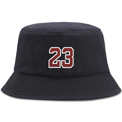 Fashion Letter 23 Print Bucket Hat Unisex Summer Beach Panama Hats