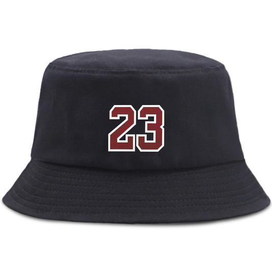 Fashion Letter 23 Print Bucket Hat Unisex Summer Beach Panama Hats