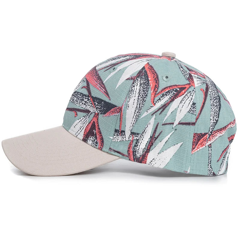 Fashion Women Cap Flowers And Foliage Print Baseball Cap Female