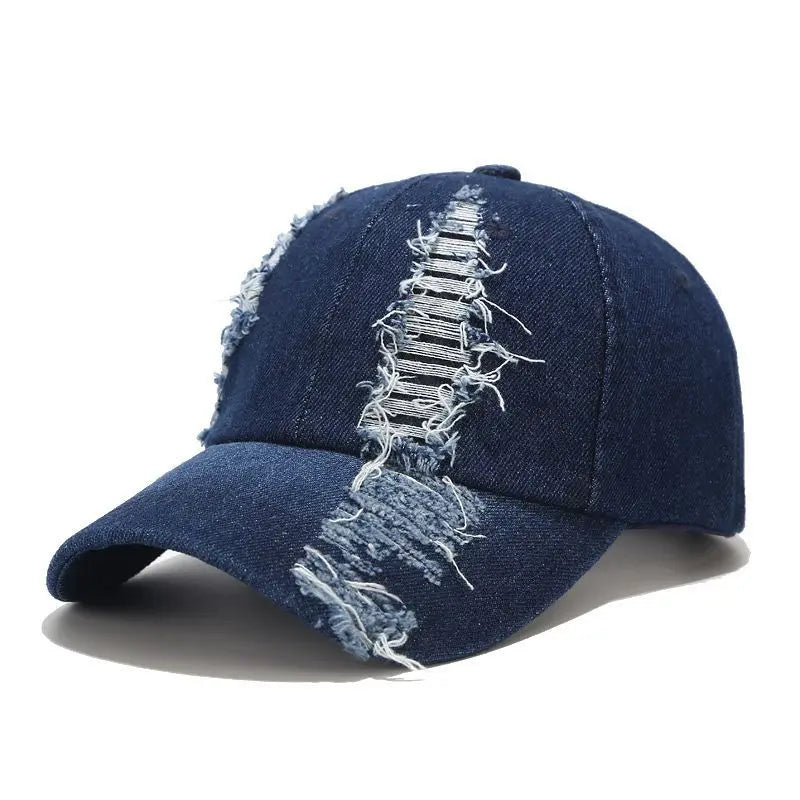 Tide Washed Denim Ripped Baseball Cap Spring Cotton Snapback Hat
