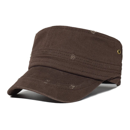 Four Seasons Washed Cotton Flat Caps Men Women Military Cap
