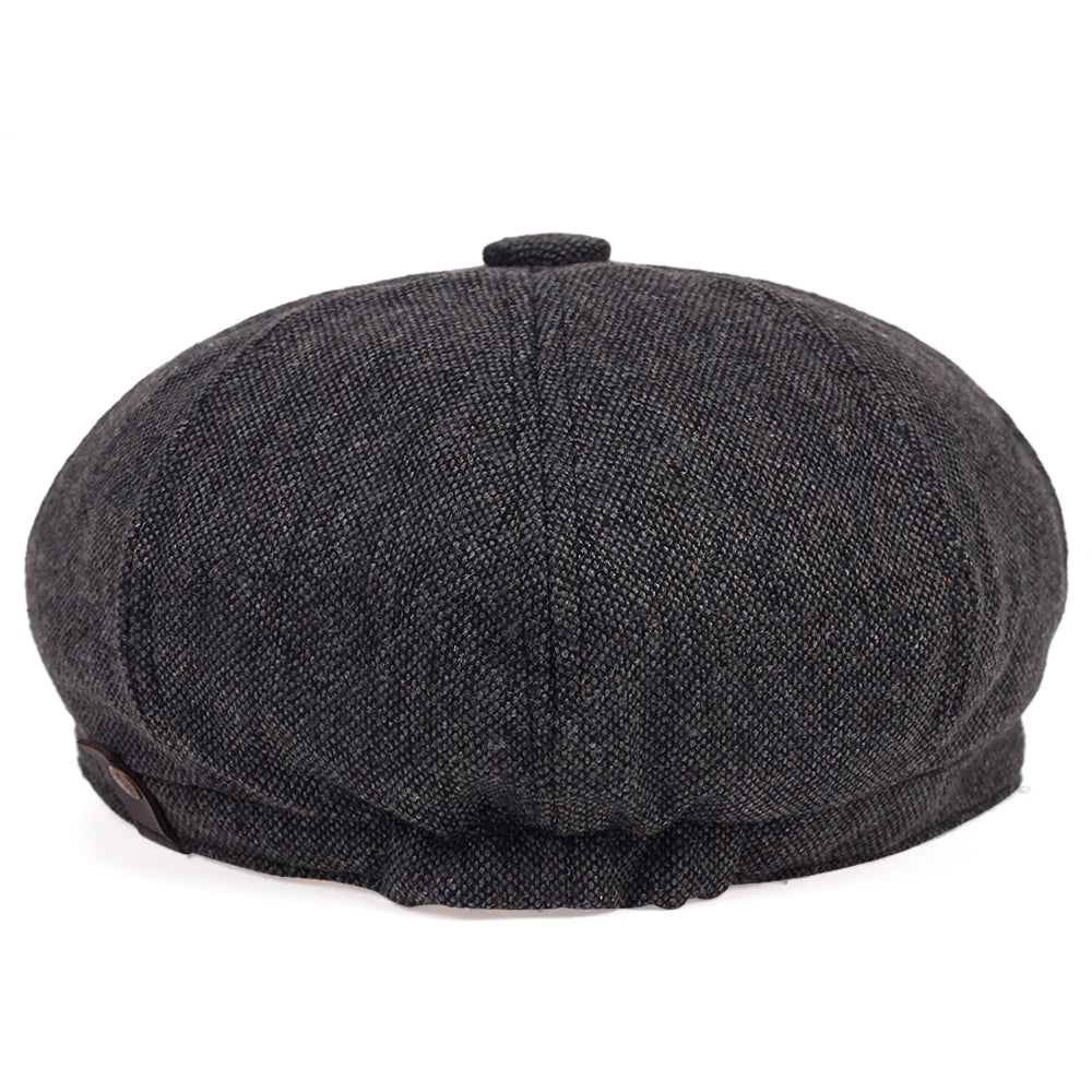 Men Casual Newsboy Hat Peaky Spring Autumn Diamond Check Retro Beret Hat