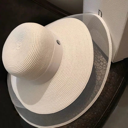 Woolen Rhinestone Solid Color Basin Hat Leisure Outdoor Beach Sun Hat