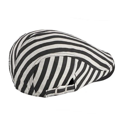 Cotton Solid Color Striped Newsboy Caps