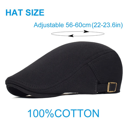 Cotton Adjustable Newsboy Caps Men Woman Casual Beret