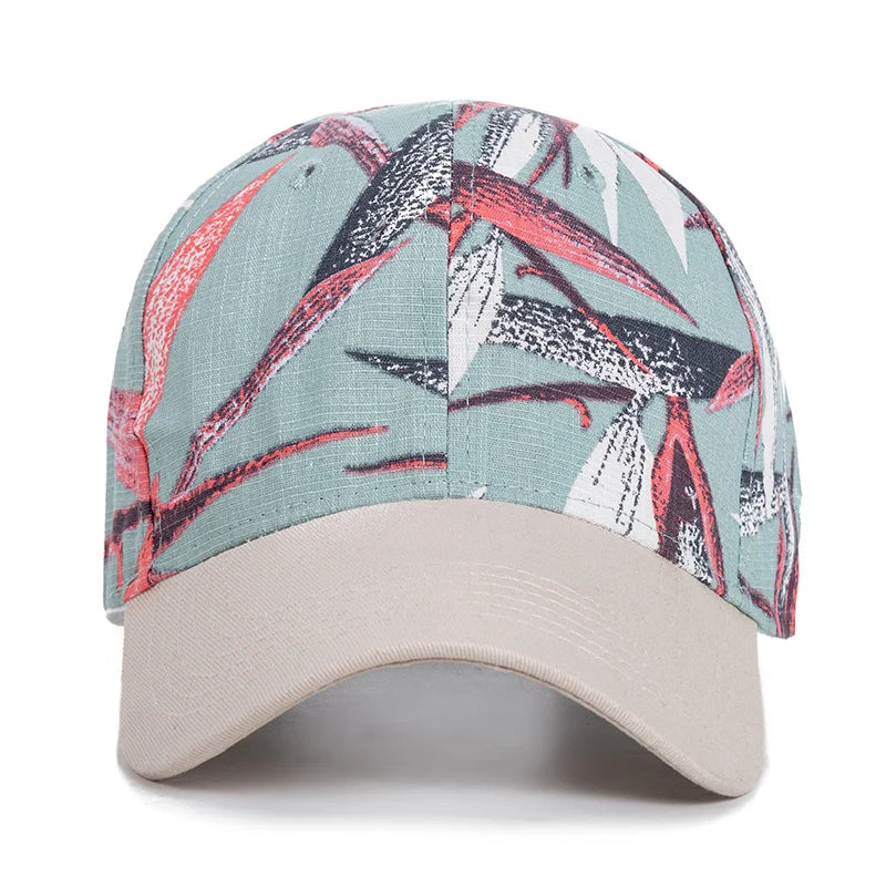 Fashion Women Cap Flowers And Foliage Print Baseball Cap Female
