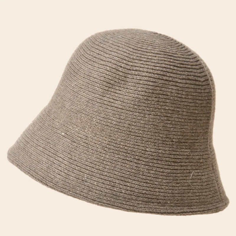 Unisex Pure Color High Quality Knit Bucket Hat
