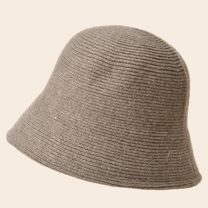 Unisex Pure Color High Quality Knit Bucket Hat