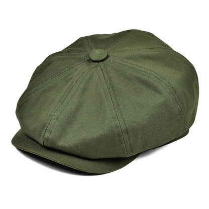 Men's Newsboy Cap Twill Cotton 8 Panel Hat Flat Ivy Cabbie Casual Baker Cap