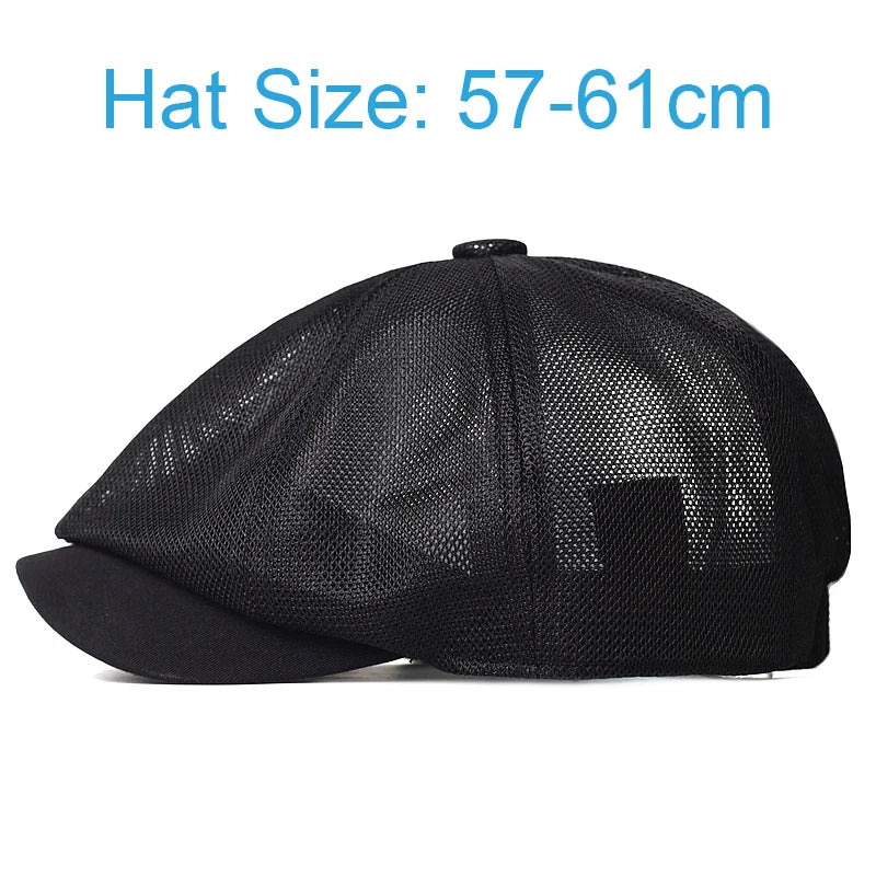 Summer Mesh Newsboy Caps Breathable Casual Outdoor Retro Beret