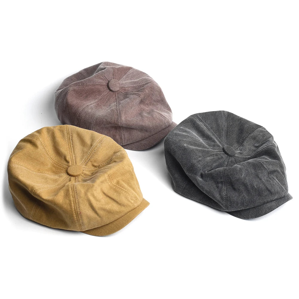 Unisex Four Seasons Cotton Newsboy Caps Men Women