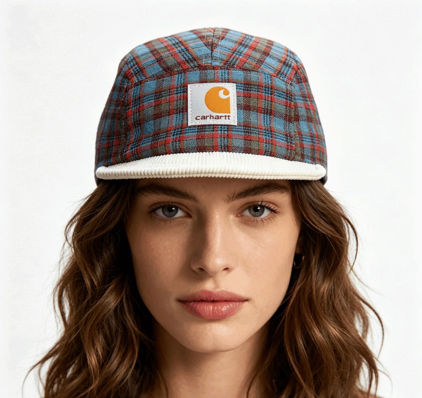 American Color Matching Retro Plaid Soft Brim Bump Cap