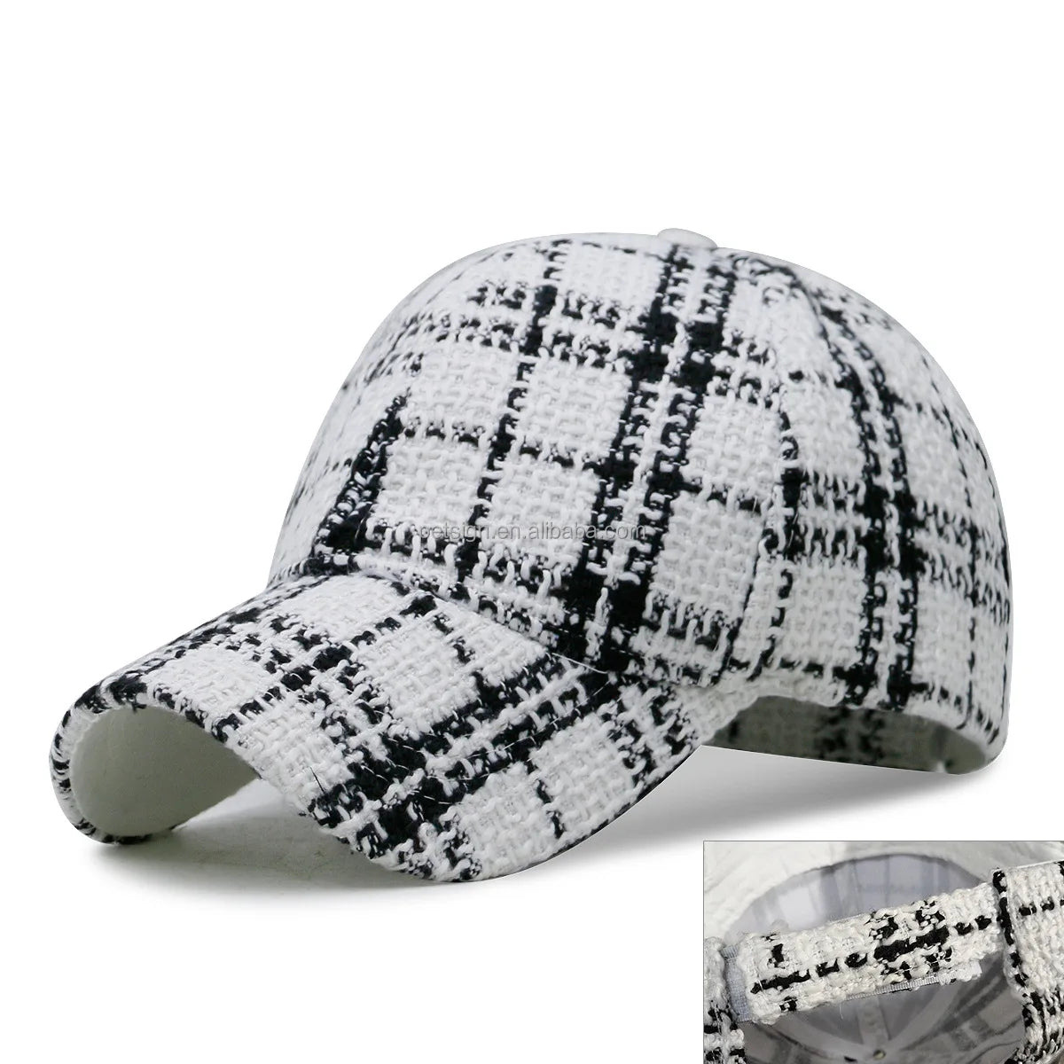 Spring And Autumn Female 6-Panel Tweed Cap