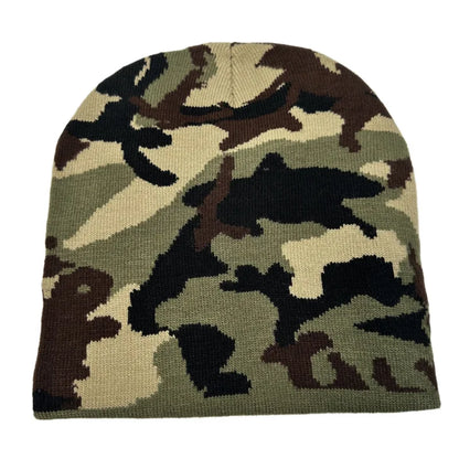 Men's Winter Knitted Camouflage Beanie Streetwear Style Beanies