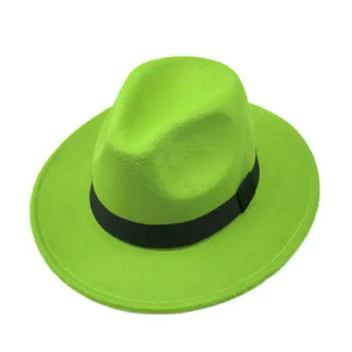 Women Winter Yellow Classic Elastic Fedora Hat
