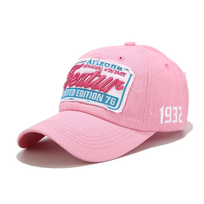 Vintage Red Pink Streetwear Baseball Cap For Men