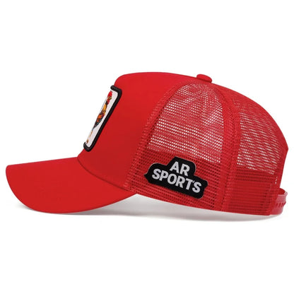 Spring New Animal Embroidery Net Rooster Hat Male and Female