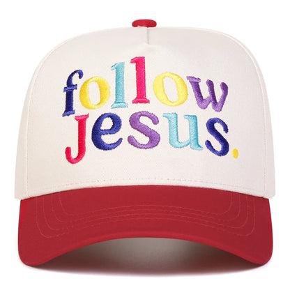 Unisex Follow Jesus Letter Embroidery Baseball Caps Spring and Autumn