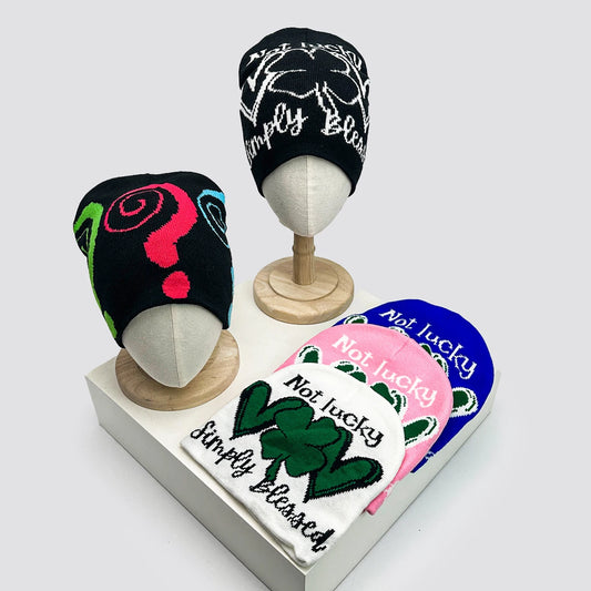 New Unisex Colorful Question Mark Love Lucky Grass Knitted Hats