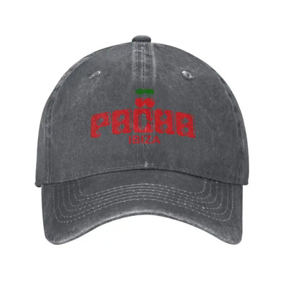 Preppy Cherry Baseball Cap Unisex Washed Cotton Denim Hats Outdoor Travel Cap